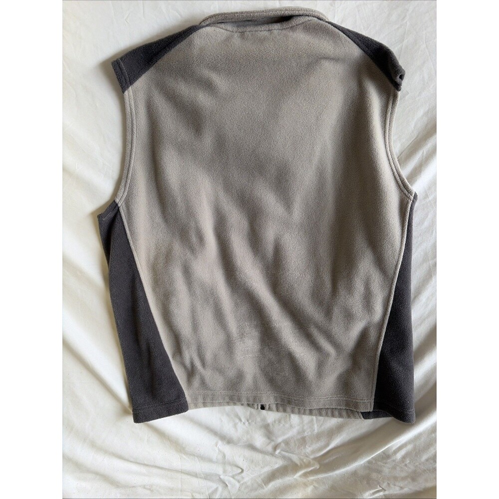 Columbia Vest Men's Large Two Tone Tan Gray Outdoor Fleece Sleeveless Zip - Picture 9 of 12